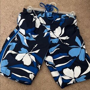 Nike Blue Floral Men's Swim Shorts
